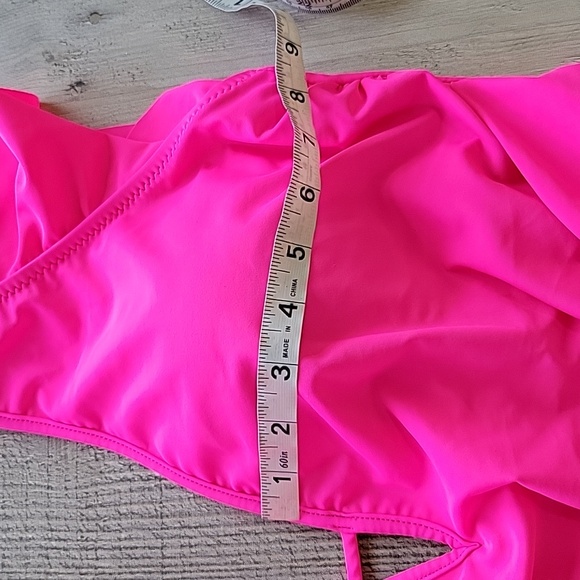 Pink Tummy Control Swimsuits with Cut Out Ruffles and Strap at Waist Size XXL - Picture 14 of 16